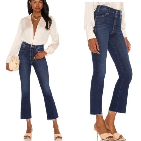 MOTHER The Hustler Ankle Fray Home Movies Frayed Edge Jeans Women's Size 24 - Picture 1 of 10